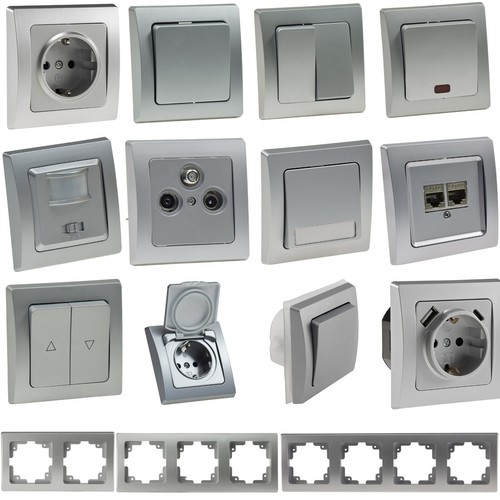 Delphi silber steckdosen serie - silber,