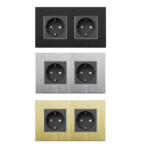 Alu fach steckdose schuko - alu,
