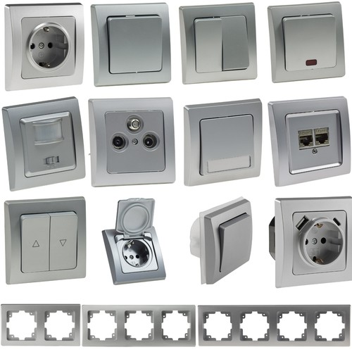 Delphi silber steckdosen serie - silber,